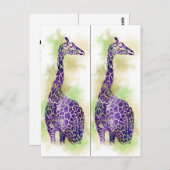 Buchmarkierungen für Wasserfarben Giraffe Postkarte (Vorne/Hinten)