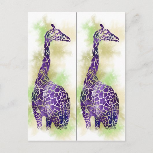 Buchmarkierungen für Wasserfarben Giraffe Postkarte (Vorderseite)