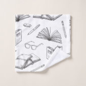 Buchmuster Badhandtuch Set (Waschlappen)