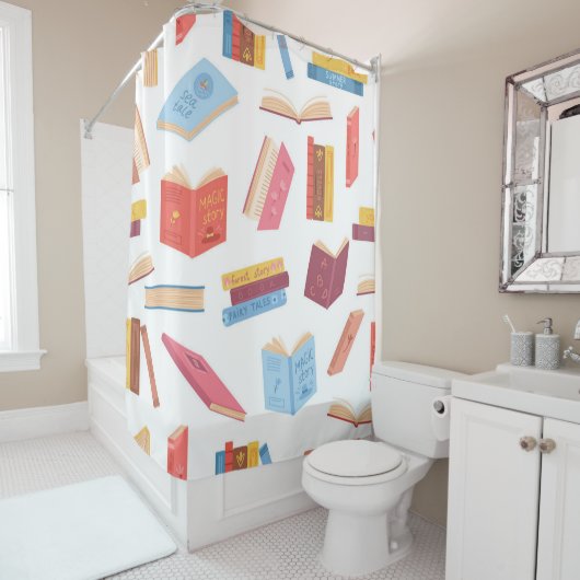 Buchmuster Duschvorhang (Beispiel)