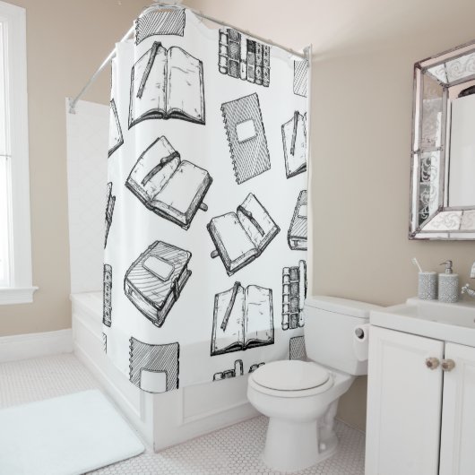 Buchmuster Duschvorhang (Beispiel)