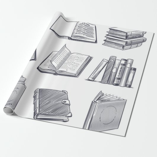 Buchmuster Geschenkpapier (Ungerollt)