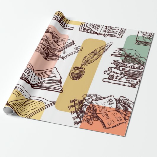 Buchmuster Geschenkpapier (Ungerollt)