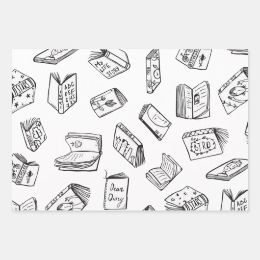 Buchmuster Geschenkpapier Set (Vorderseite 2)