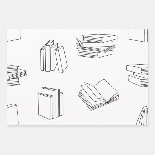 Buchmuster Geschenkpapier Set (Vorderseite)