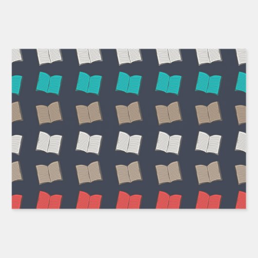 Buchmuster Geschenkpapier Set (Vorderseite)