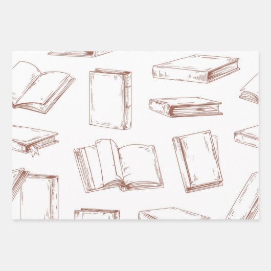 Buchmuster Geschenkpapier Set (Vorderseite)
