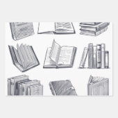 Buchmuster Geschenkpapier Set (Vorderseite)