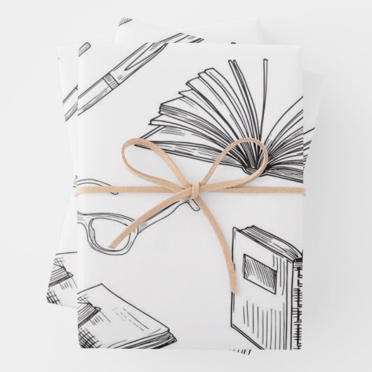 Buchmuster Geschenkpapier Set (Beispiel)