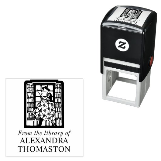 Buchname der Frau unter dem Bibliotheksnamen "Büch Permastempel (Beispiel)