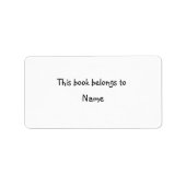 Buchplatte - einfach weiß adressaufkleber (Vorne)