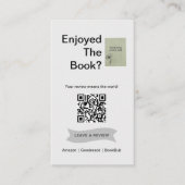 Buchrezensionsanfragekarte QR-Code Autor Geschäft  Visitenkarte (Vorderseite)