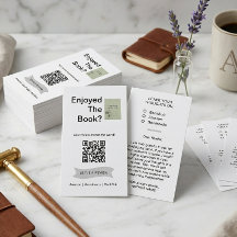 Buchrezensionsanfragekarte QR-Code Autor Geschäft 