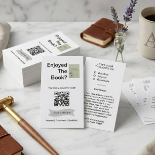 Buchrezensionsanfragekarte QR-Code Autor Geschäft Visitenkarte