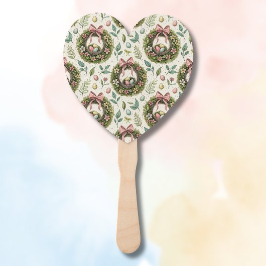 Buchsbaum-Osterkranz rosa Schleife mit Ei Fächer