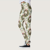 Buchsbaum-Osterkranz rosa Schleife mit Ei Leggings (Links)