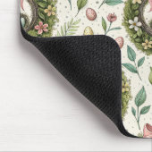 Buchsbaum-Osterkranz rosa Schleife mit Ei Mousepad (Ecke)