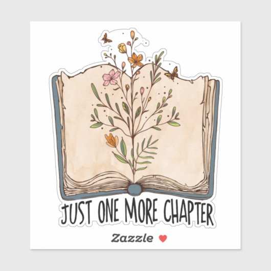 Buchschmetterling ein weiteres Kapitel Wildblumen Aufkleber (Blatt)