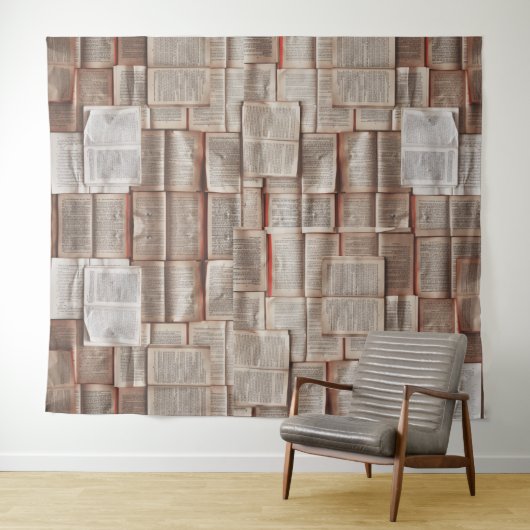 Buchseiten Musterschriftsteller Wand Wandteppich (Beispiel (Horizontal))