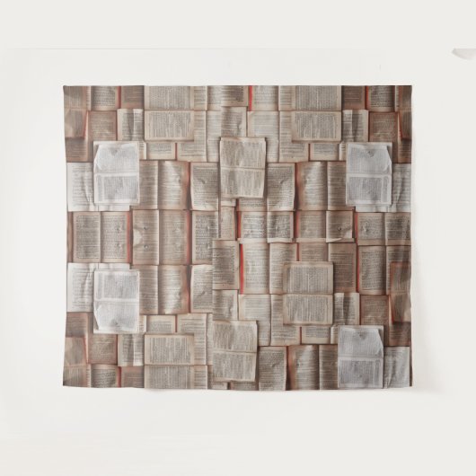 Buchseiten Musterschriftsteller Wand Wandteppich (Vorderseite (Horizontal))