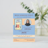 Buchsignierstunde Autorenerscheinung Blau Postkarte (Stehend Vorderseite)