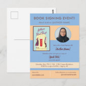 Buchsignierstunde Autorenerscheinung Blau Postkarte (Vorne/Hinten)