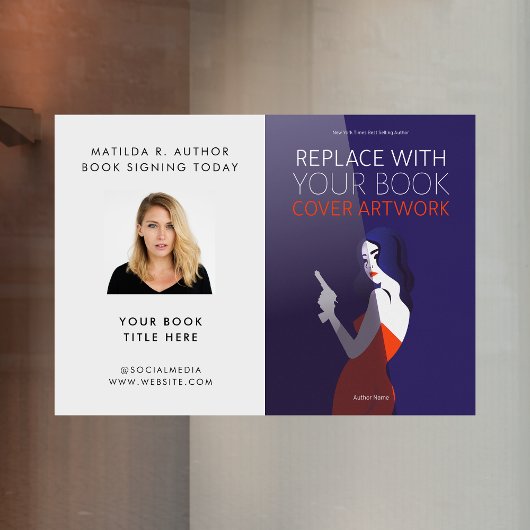 Buchsignierung | Autor Buchübersicht Werbeaktion Fensteraufkleber