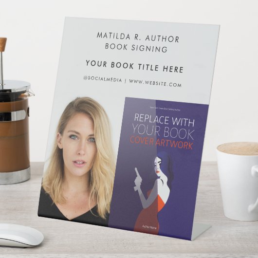 Buchsignierung | Autor Buchübersicht Werbeaktion Sockelschild (In Situ)