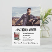 Buchsignierung des Autors und Buchwerbung für die  Einladung (Stehend Vorderseite)