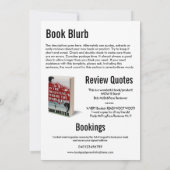 Buchsignierung des Autors und Buchwerbung für die  Einladung (Rückseite)