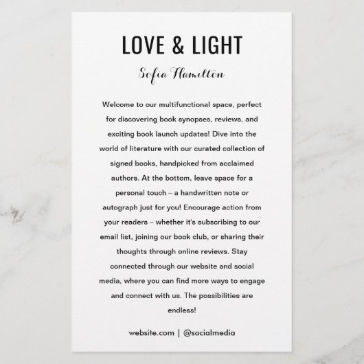 Buchsignierung Werbeautor Flyer (Hinten)