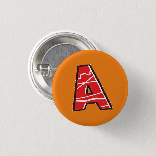 Buchstabe A Anfangsalphabet Button (Vorne & Hinten)