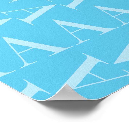 Buchstabe A - Anfangsbuchstaben der Aqua Blue Mono Poster (Ecke)