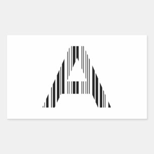 BUCHSTABE A BAR CODE Erster Anfangsbuchstabe-Barco Rechteckiger Aufkleber
