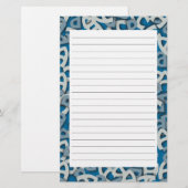 Buchstabe A Blau Briefpapier (Vorne/Hinten)