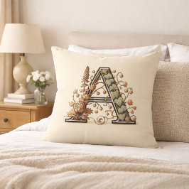 Buchstabe "A" - Entwurf der waldreichen Weinmonogr Kissen