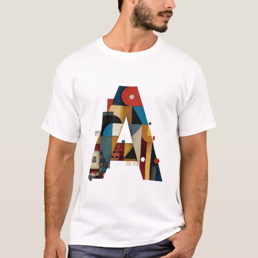 Buchstabe A – Farbblock-Monogramm im Stil der Mitt T-Shirt (Vorderseite)