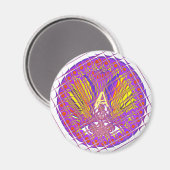 Buchstabe A, Farbige Logo-Textgestaltung Magnet (Vorderseite/Rückseite)