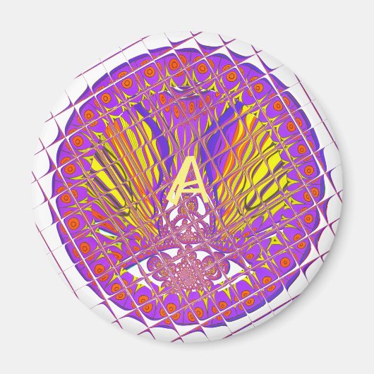 Buchstabe A, Farbige Logo-Textgestaltung Magnet (Vorne)