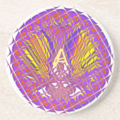 Buchstabe A, farbiges Logo Getränkeuntersetzer (Vorne)