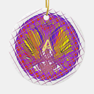 Buchstabe A, farbiges Logo Keramikornament