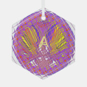 Buchstabe A, farbiges Logo Ornament Aus Glas (Vorderseite)