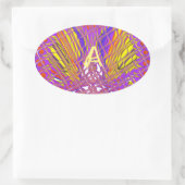 Buchstabe A, farbiges Logo Ovaler Aufkleber (Tasche)