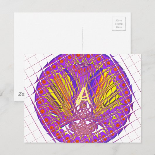 Buchstabe A, farbiges Logo Postkarte (Vorne/Hinten)