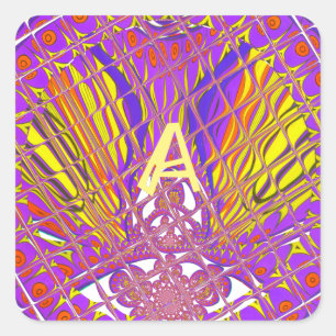 Buchstabe A, farbiges Logo Quadratischer Aufkleber