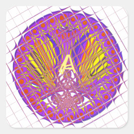 Buchstabe A, farbiges Logo Quadratischer Aufkleber
