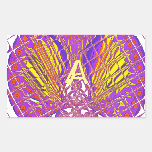 Buchstabe A, farbiges Logo Rechteckiger Aufkleber (Vorderseite)