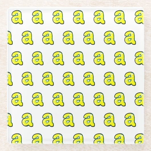 Buchstabe "a" glasuntersetzer (Vorderseite)