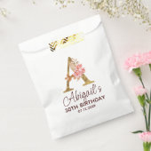 Buchstabe A Gold Monogramm Blush Rosa Rosen Geschenktütchen (Versiegelt)