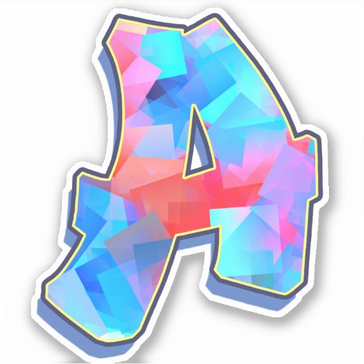 Buchstabe A _ Graffiti Alphabet Letters Aufkleber (Vorderseite)